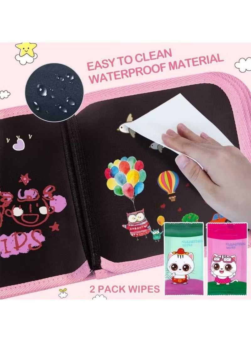 ColaBear Erasable Doodle Board, 14 Pages Painting Toys for 3+ Year Old Boys Girls, Drawing Pad for Toddlers Birthday Halloween Gifts, With 12 Coloring Pens (Pink Unicorn) - Image 5