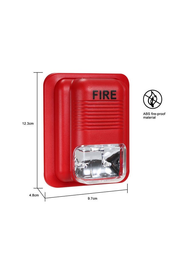 NIBEMINENT - LED Fire Warning Strobe Alarm Red 15.2x6.3x12.2centimeter - Image 1
