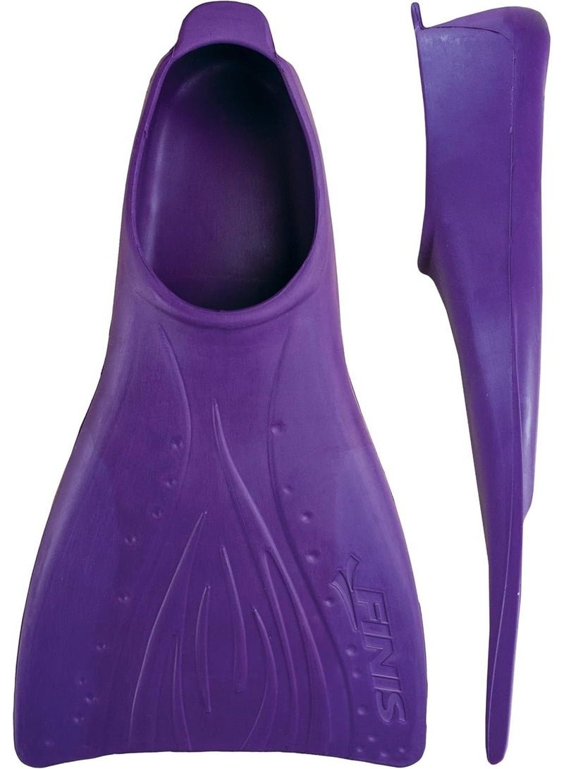 FINIS Booster Swim Fins for Kids - Floating Rubber Fins - Teaches Kick Technique - Open-Toe Design - Comfortable Fit - Purple, 4XS - Image 1