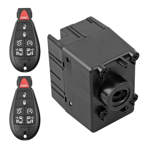 ATRACYPART 601082 Wireless Ignition Module Switch with Key Fob Fit for Dodge DurangoGrand CaravanChallenger Jeep Grand CherokeeChrysler Town CountryRam 1500 2500 3500 4500 5500 Replace 68105739AC - Image 1