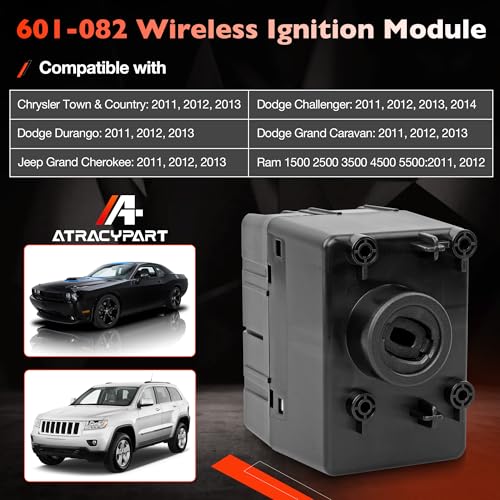 ATRACYPART 601082 Wireless Ignition Module Switch with Key Fob Fit for Dodge DurangoGrand CaravanChallenger Jeep Grand CherokeeChrysler Town CountryRam 1500 2500 3500 4500 5500 Replace 68105739AC - Image 3