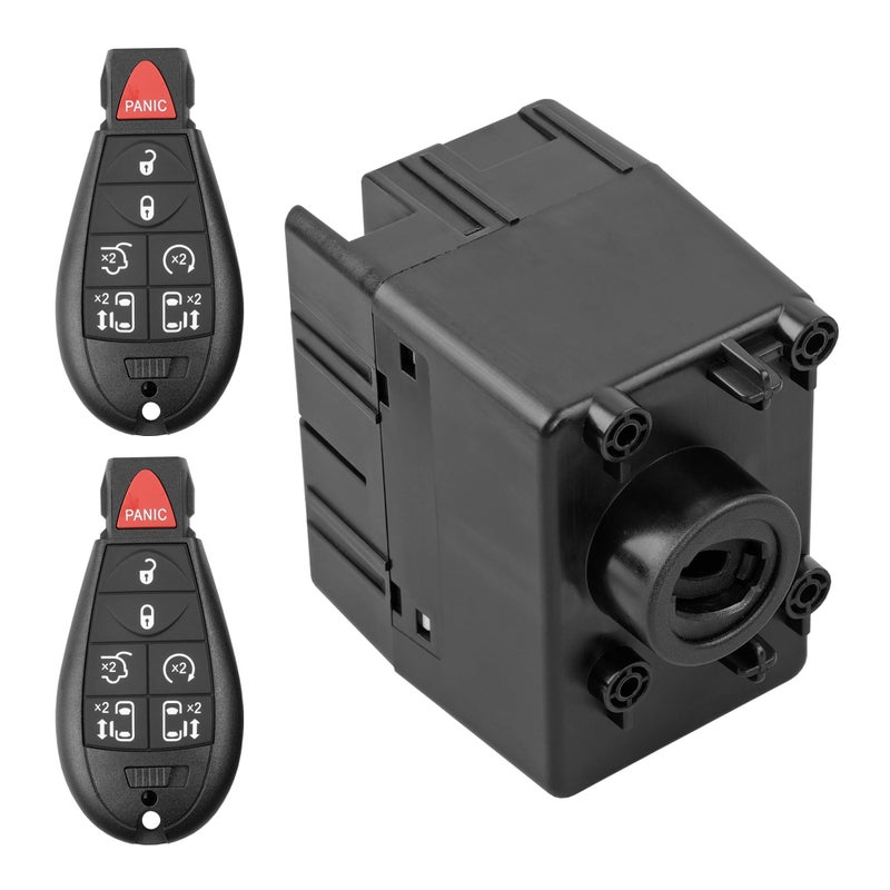 ATRACYPART 601082 Wireless Ignition Module Switch with Key Fob Fit for Dodge DurangoGrand CaravanChallenger Jeep Grand CherokeeChrysler Town CountryRam 1500 2500 3500 4500 5500 Replace 68105739AC - Image 2