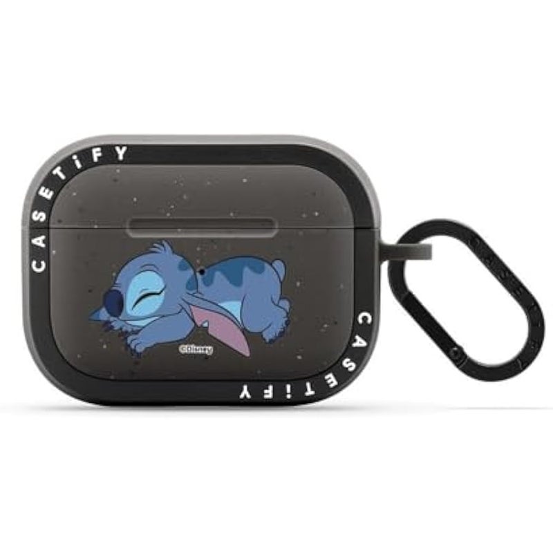 Casetify Bounce AirPods Pro 1/2 Case with Ring 【Lilo & Stitch Colab】 - Stitch - Matte Charcoal - Image 1