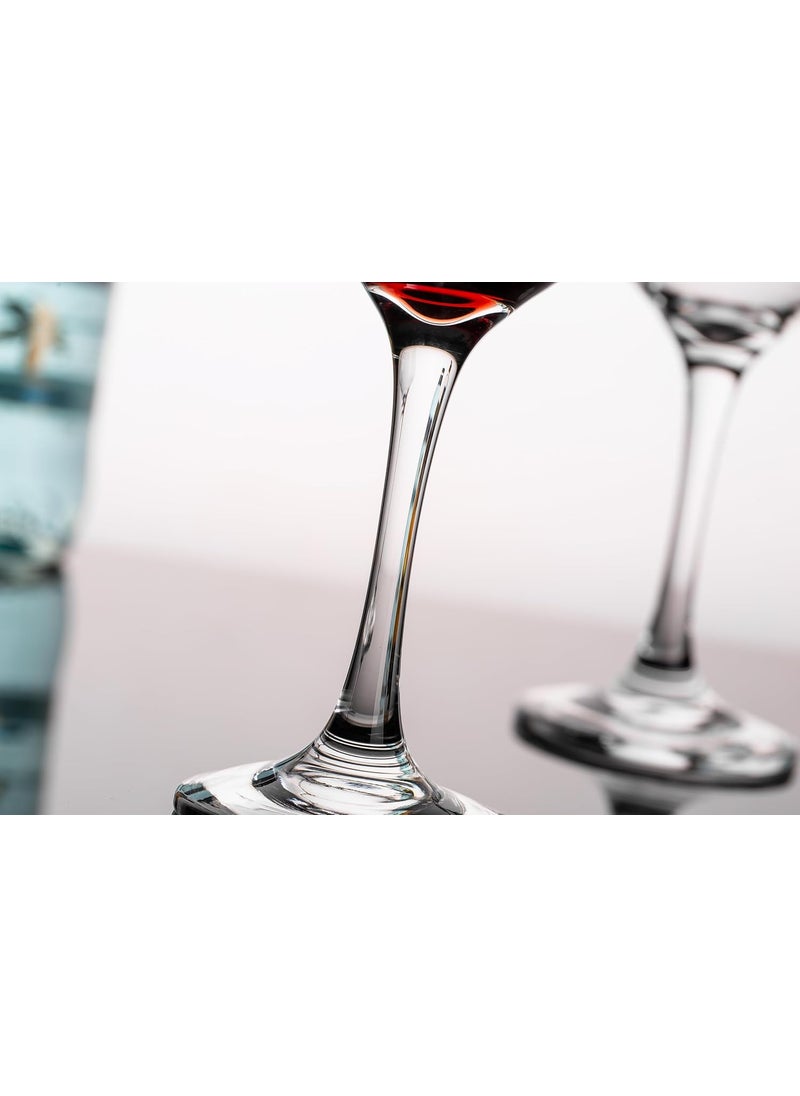 smart serve Smartserve Premium Wine Glass Set Set of 6 250ml Elegant Soda Lime Glasses for Wine Cocktails Everyday Enjoyment Perfect for Gifting Special Occasion Gift Box  - Image 4