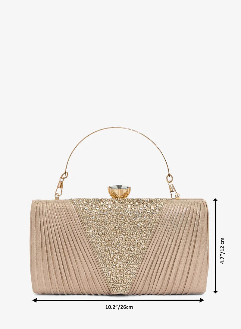 Khizana  Shimmer Embellished Detail Clutch With Top Handle for Women | Best Price UAE
