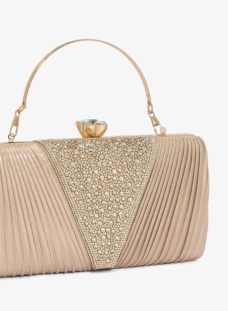 Khizana  Shimmer Embellished Detail Clutch With Top Handle for Women | Best Price UAE