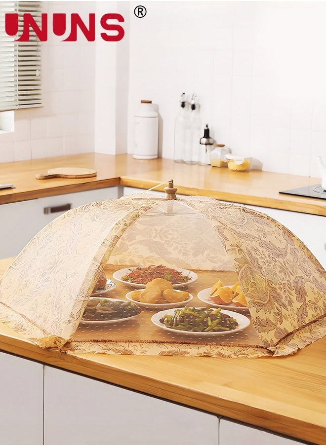 غطاء شبكي منبثق للطعام، غطاء شبكي للطعام قابل للطي، أغطية أطباق للحفلات المنزلية، النزهات، حفلات الشواء، 80*80 سم