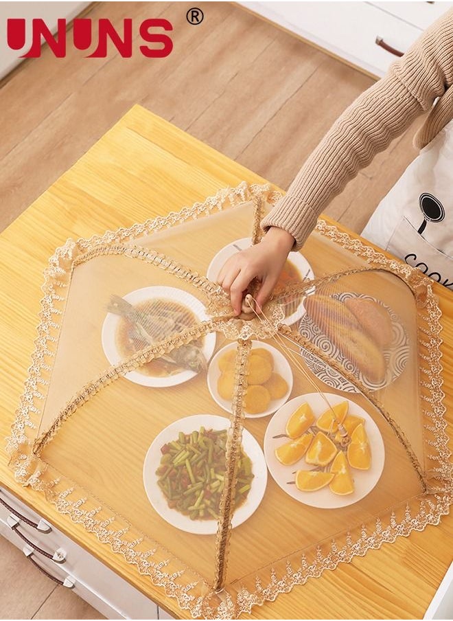 غطاء شبكي منبثق للطعام، غطاء شبكي للطعام قابل للطي، أغطية أطباق للحفلات المنزلية، النزهات، حفلات الشواء، 80*80 سم