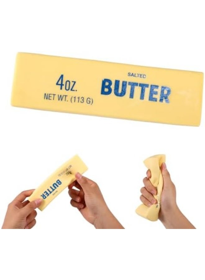 Butter Squeeze Toy, Butter Stick Toys Slow Growth Relax PU Material for Office School Anxiety Relief and Decompression (Light Yellow) - Image 1