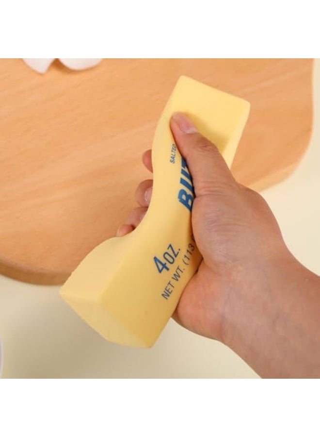 Butter Squeeze Toy, Butter Stick Toys Slow Growth Relax PU Material for Office School Anxiety Relief and Decompression (Light Yellow) - Image 3