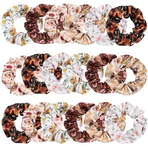 Yuxung 18 Pcs Scrunchies Highland Cow Hair Ties Western Hair Scrunchies Gifts for Women Girls Hair Elastics Bandsponytail Holder Highland Cow Party Gifts