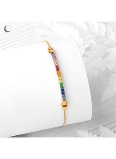 Lumini Women 925 Sterling Silver Rainbow Bracelet: Gold Colorful Tennis Bracelet - pzsku/Z4A28BAC567517E3733A2Z/45/_/1735214579/96009fc4-8a3f-4573-9000-2c33aca88ba4