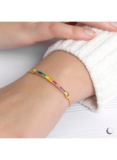 Lumini Women 925 Sterling Silver Rainbow Bracelet: Gold Colorful Tennis Bracelet - pzsku/Z4A28BAC567517E3733A2Z/45/_/1735214581/280de717-918e-48b8-a25b-fc04250a48da