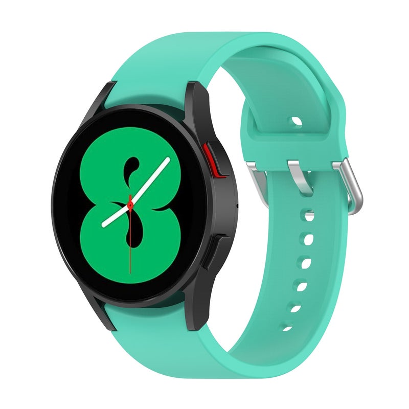 Replacement Strap For Samung Galaxy Watch4 40mm / 44mm Silicone Silver Round Buckle Watch Band(Mint Green) - Image 4