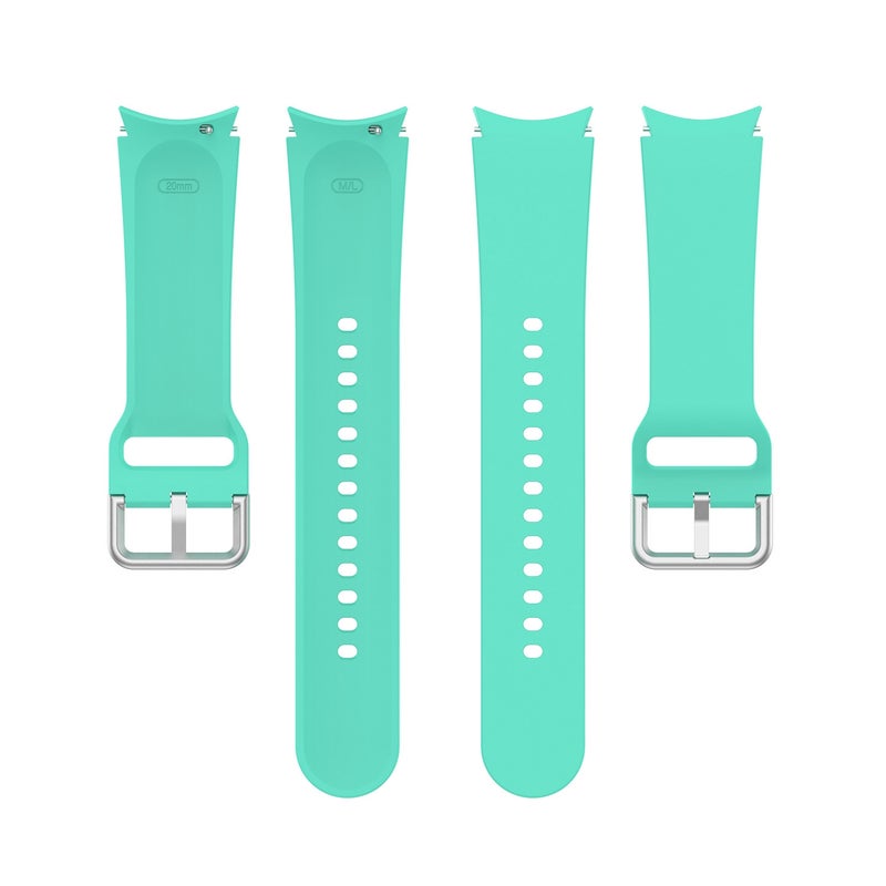 Replacement Strap For Samung Galaxy Watch4 40mm / 44mm Silicone Silver Round Buckle Watch Band(Mint Green) - Image 2