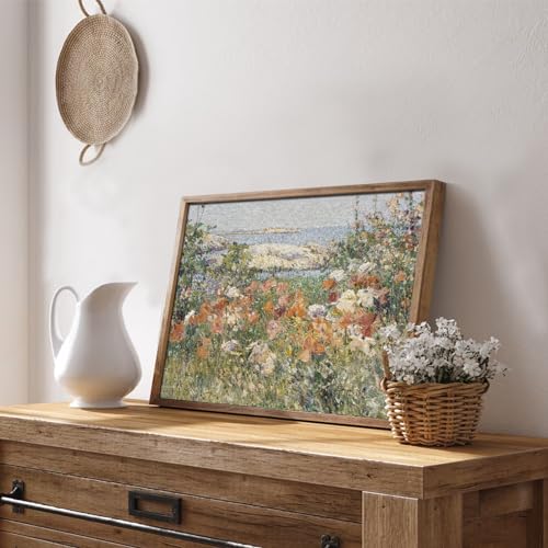uniro Vintage Wall Art Farmhouse Wall Art Spring Seaside Wildflowers Wall Decor French Country Decor Canvas Prints Floral Landscape Oil Painting Vintage Art Pictures for Bedroom Bathroom Kitchen Decor 8 x 10UNFRAMED - Image 3