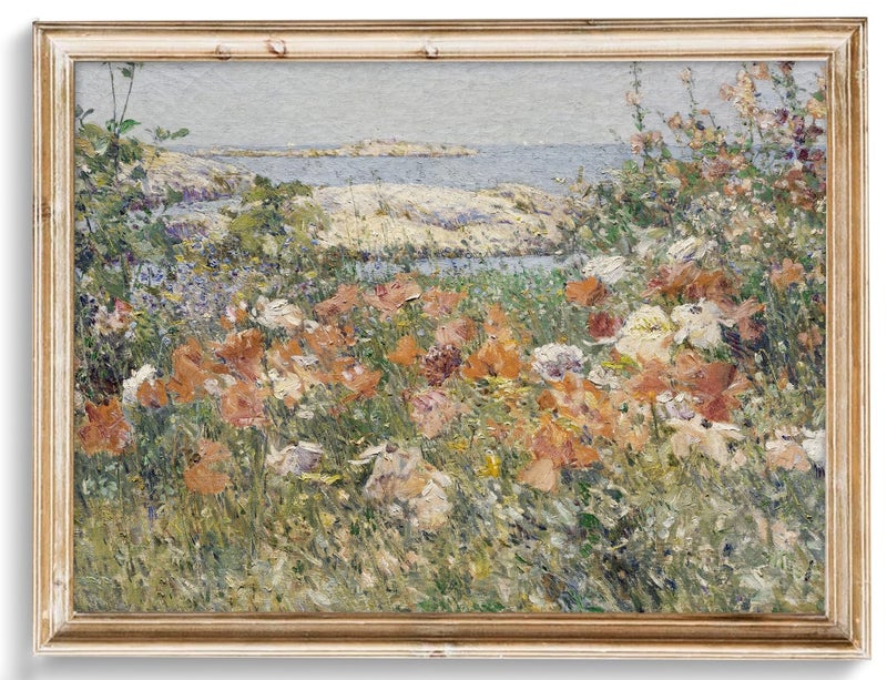 uniro Vintage Wall Art Farmhouse Wall Art Spring Seaside Wildflowers Wall Decor French Country Decor Canvas Prints Floral Landscape Oil Painting Vintage Art Pictures for Bedroom Bathroom Kitchen Decor 8 x 10UNFRAMED - Image 2