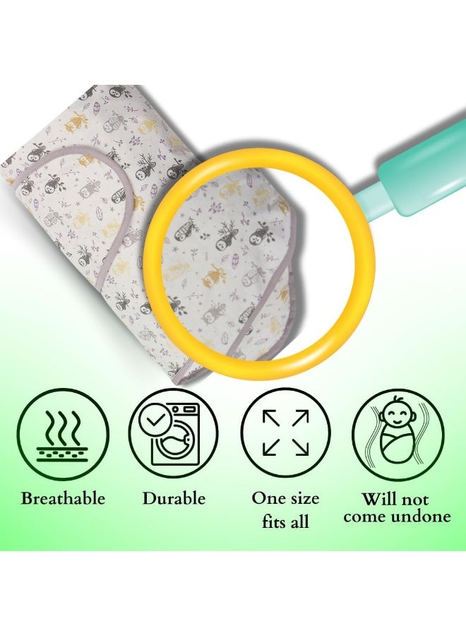 Miracle Blanket Swaddle Wrap - Boy, Girl, or Neutral Receiving Baby Blanket - Soft, Wearable Sleep Sack Essential for Newborns and Infants (Pink Elephants) - Image 3