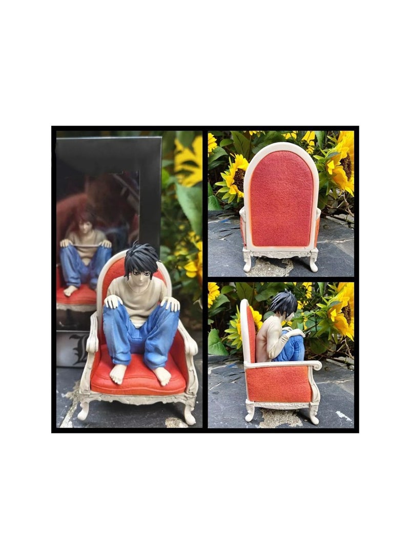هالامودو 1/10 مقياس ملاحظة الموت - L الجلوس شكل الوضع ، أريكة نموذج أنيمي مجموعة سطح المكتب ديكور هدية للفتيان البنات الأطفال عيد ميلاد 13 سم - Image 1