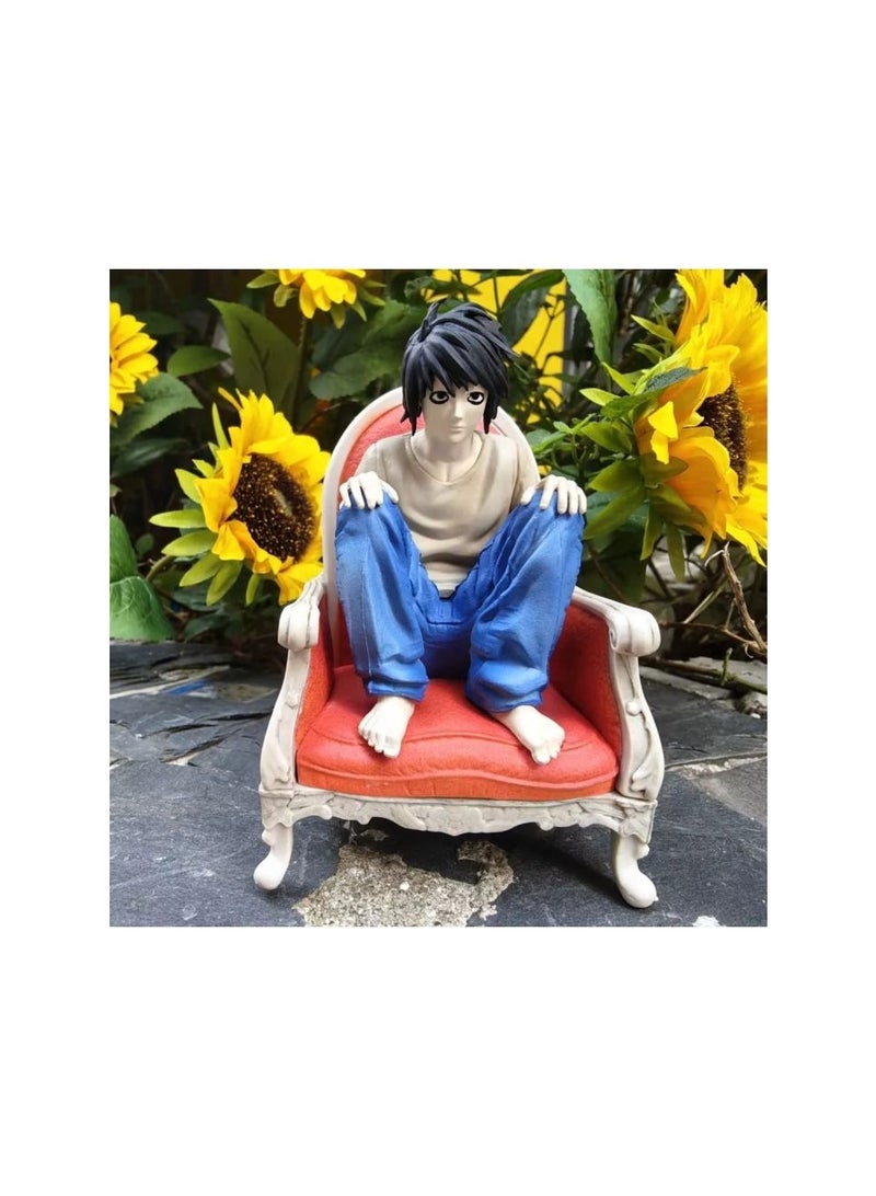 هالامودو 1/10 مقياس ملاحظة الموت - L الجلوس شكل الوضع ، أريكة نموذج أنيمي مجموعة سطح المكتب ديكور هدية للفتيان البنات الأطفال عيد ميلاد 13 سم - Image 2