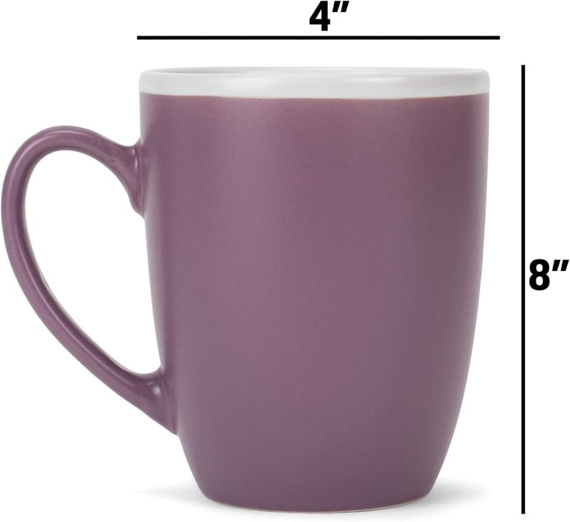 Elanze Designs Solid Color Purple White Interior 16 ounce Matte Ceramic Mugs Matching Set of 4 - Image 5