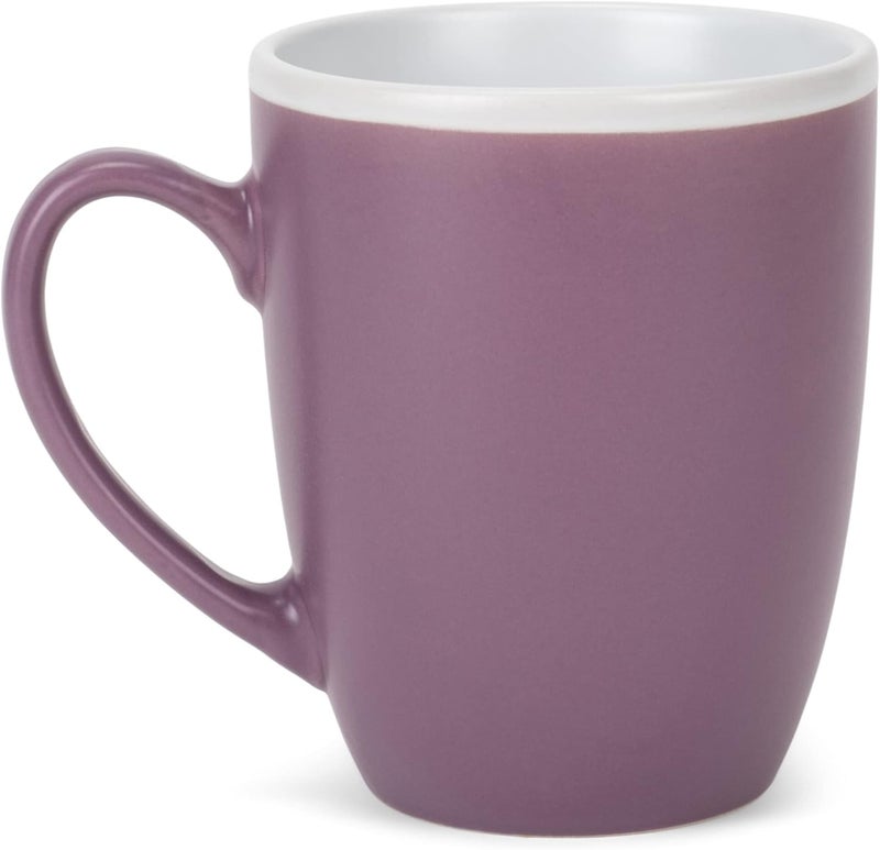 Elanze Designs Solid Color Purple White Interior 16 ounce Matte Ceramic Mugs Matching Set of 4 - Image 2