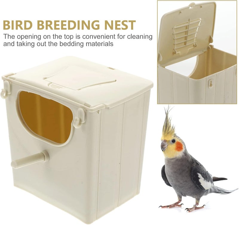STOBOK Bird Nest Box Plastic Birdhouses 2Pcs, Parrot Breeding Box Breeding Nesting Bird Aviary Cage Box for Parakeet Budgie Cockatiel, 13x10x13cm - Image 3