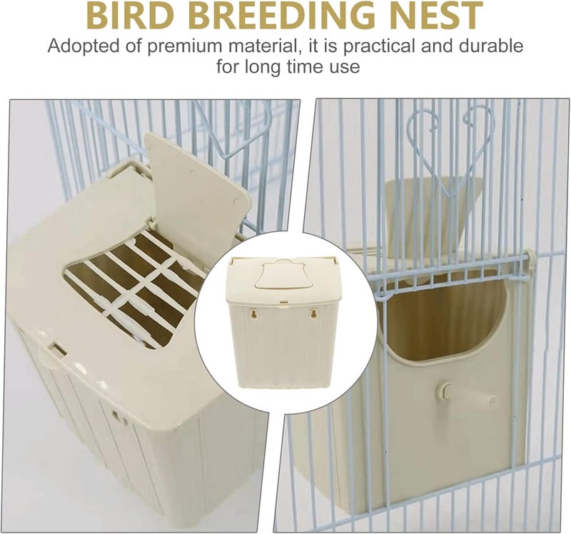 STOBOK Bird Nest Box Plastic Birdhouses 2Pcs, Parrot Breeding Box Breeding Nesting Bird Aviary Cage Box for Parakeet Budgie Cockatiel, 13x10x13cm - Image 4