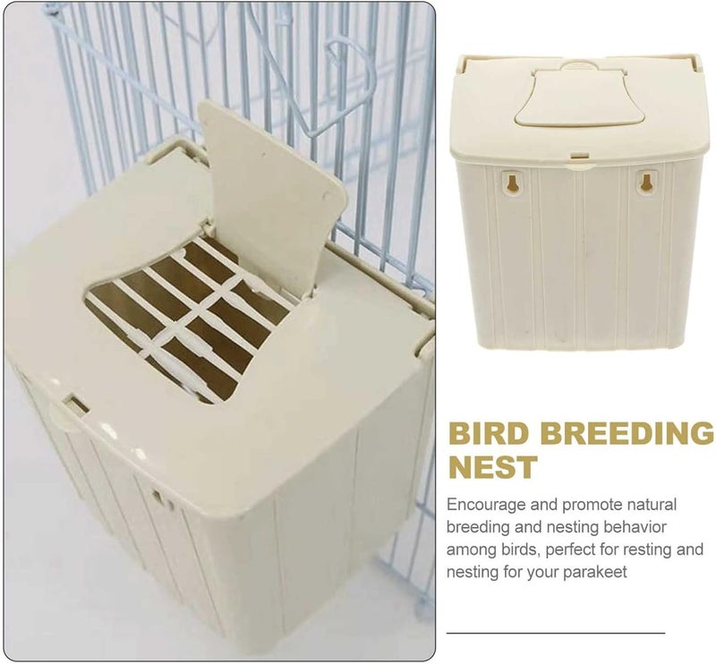 STOBOK Bird Nest Box Plastic Birdhouses 2Pcs, Parrot Breeding Box Breeding Nesting Bird Aviary Cage Box for Parakeet Budgie Cockatiel, 13x10x13cm - Image 5