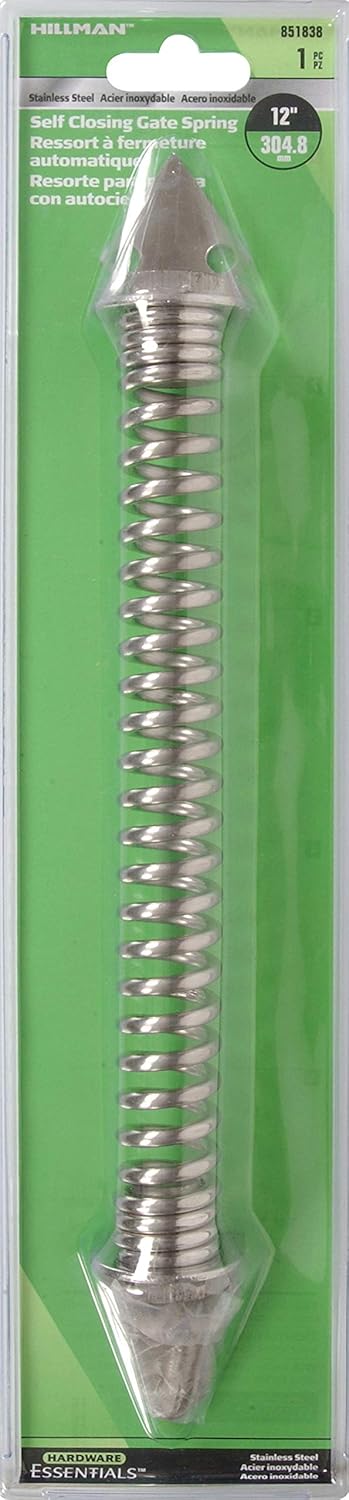 Hillman Hardware Essentials 851838 Stainless Steel SelfClosing Gate Spring Adjustable Tension 12 Inch - Image 2