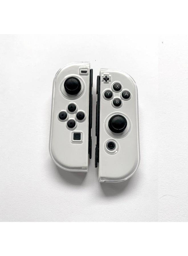 Switch Oled Pc Transparent Purple Transparent Powder Shell Transparent Handle Split Glitter Crystal Shell Bracket-Product Color:Powder-permeable Oled Hard Shell + TPU Soft Handle - Image 4
