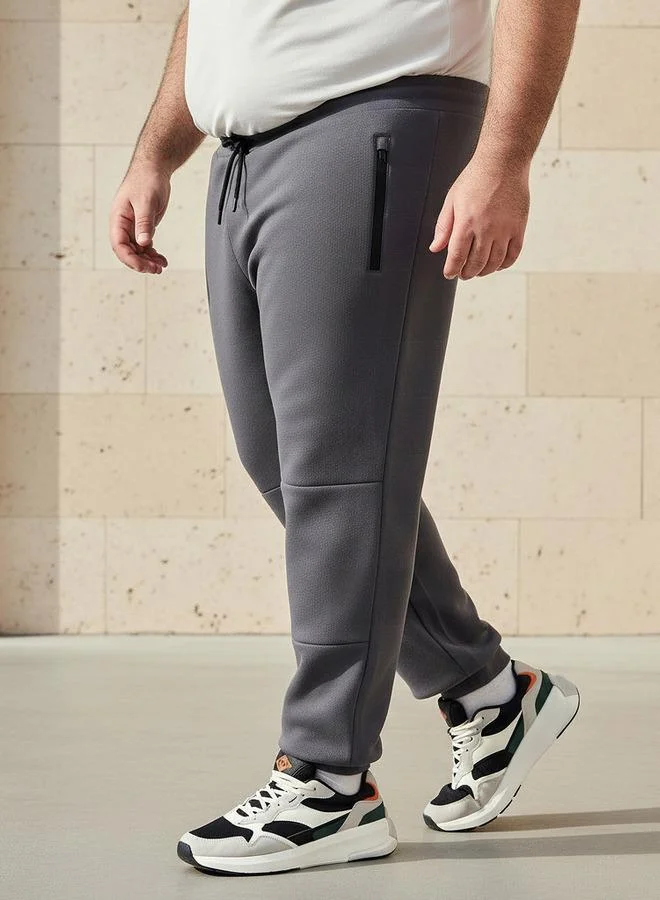 Maxim Men Regular Fit Joggers with Cut and Sew Detail