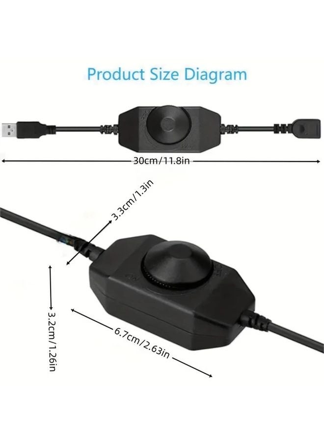 1Pc White USB LED Dimmer Knob Brightness Adjustable Switch Controller 5V DC - Image 3