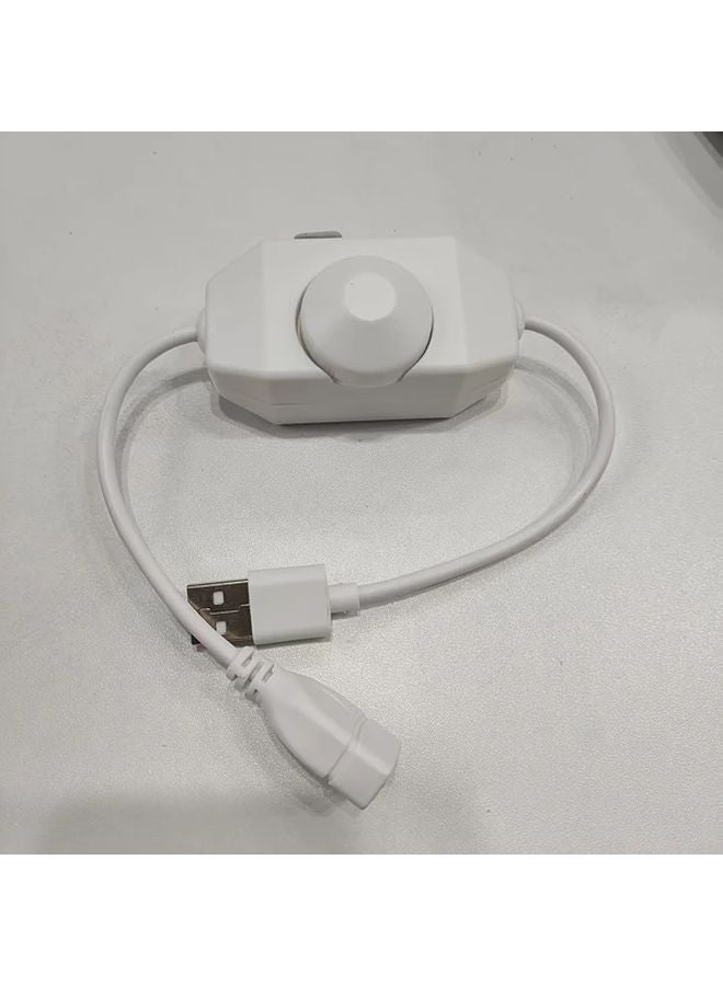 1Pc White USB LED Dimmer Knob Brightness Adjustable Switch Controller 5V DC - Image 1