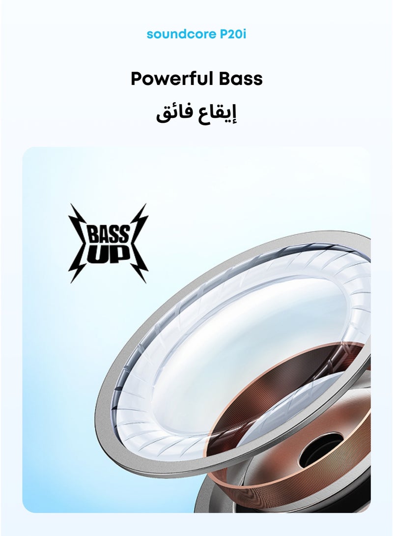 Soundcore سماعات أذن لاسلكية حقيقية P20i، سائقين 10 مم مع صوت جهير قوي، 30 ساعة وقت تشغيل طويل، مقاومة للماء IPX5، 2 ميكروفون لمكالمات واضحة بالذكاء الاصطناعي، 22 إعداد مسبق للصوت، تخصيص عبر التطبيق سماعات بلوتوث P20i، سائقين 10 مم مع صوت جهير قوي سماعات أذن لاسلكية حقيقية، بلوتوث 5.3، 30 ساعة وقت تشغيل، IPX5، 2 ميكروفون لمكالمات واضحة بالذكاء الاصطناعي، 22 إعداد مسبق للصوت، تخصيص عبر التطبيق سماعات بلوتوث P20i، سائقين 10 مم مع صوت جهير قوي سماعات أذن لاسلكية حقيقية، 30 ساعة وقت تشغيل، IPX5، 2 ميكروفون لمكالمات واضحة بالذكاء الاصطناعي، 22 إعداد مسبق للصوت، تخصيص عبر التطبيق حزمة سوداء - Image 4