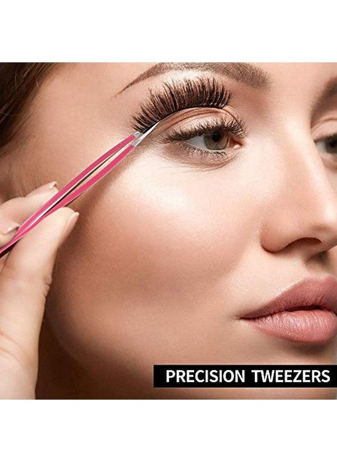 Mudder 3 Pieces Pointed Tweezers Ingrown Hair Tweezers Precision Needle Nose Pointed Tweezers Stainless Steel Blackhead Remover For Eyebrow Hair Facial Hair Removal (Rose Red Purple Blue)  - Image 5