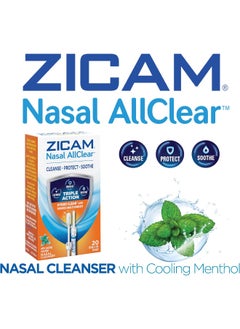 ZICAM Triple Action Nasal Allclear Cleanser With Cooling Menthol Protect Soothe, Sinus Relief Drug-Free 20 Count  - Image 2