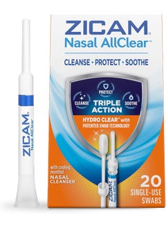 ZICAM Triple Action Nasal Allclear Cleanser With Cooling Menthol Protect Soothe, Sinus Relief Drug-Free 20 Count  - Image 1