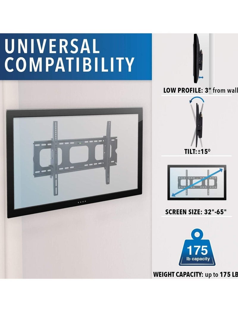 Beauenty TV Wall Mount Bracket For Samsung Sony Vizio LG Panasonic TCL Element 32 40 42 47 50 55 60 65 Inch TVs VESA 200x200 400x400 600x400, 750x450 Compatible Premium Tilt 175 Lbs Capacity  - Image 3