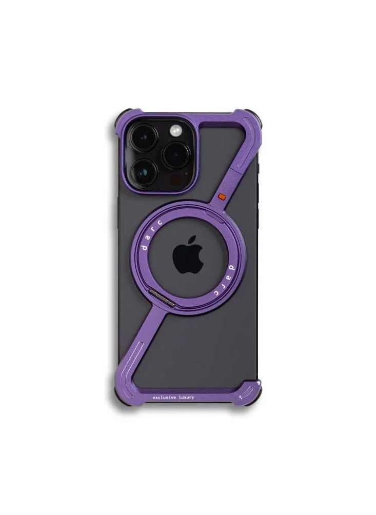 darc iPhone 14 Pro Z Case Reinforced and Sleek with MagSafe and Stand Deep Purple Color  - Image 1