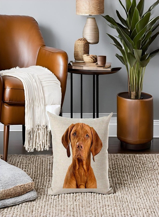 FELENIW Animal Pet Dog Beagle Dachshund Vizsla Throw Pillow Cover Cushion Case Cotton Linen Material Decorative 18" Square (6) - Image 2