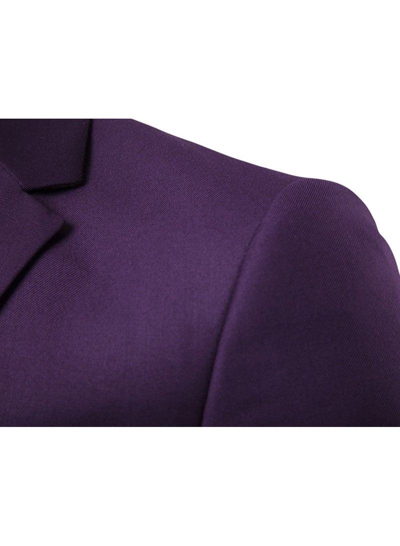 Shougu Fashionable And Versatile Business Solid Color Men's Suit Set Two-piece Set  - Image 3