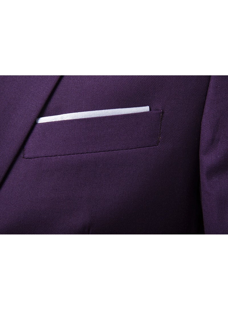 Shougu Fashionable And Versatile Business Solid Color Men's Suit Set Two-piece Set  - Image 4