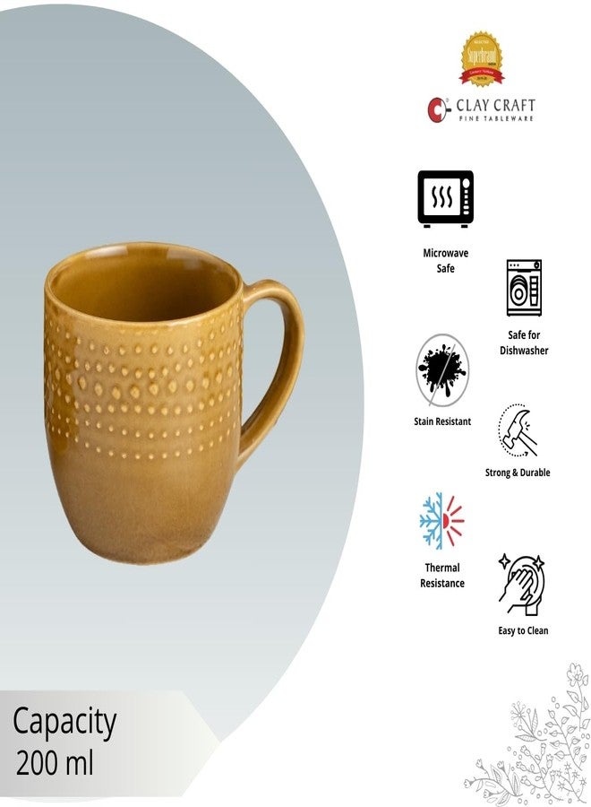Clay Craft Fine Ceramic Apex Brown Coffee Mug Set of 6, Cups for Tea & Coffee, Mug Set, Gift Set, Elegant Design for Home and Kitchen and Can Be Gifted to Your Loved Ones On Any Occassions - Image 5
