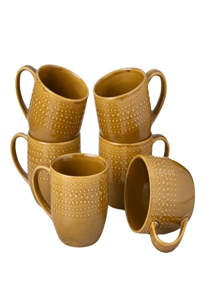 Clay Craft Fine Ceramic Apex Brown Coffee Mug Set of 6, Cups for Tea & Coffee, Mug Set, Gift Set, Elegant Design for Home and Kitchen and Can Be Gifted to Your Loved Ones On Any Occassions - Image 3