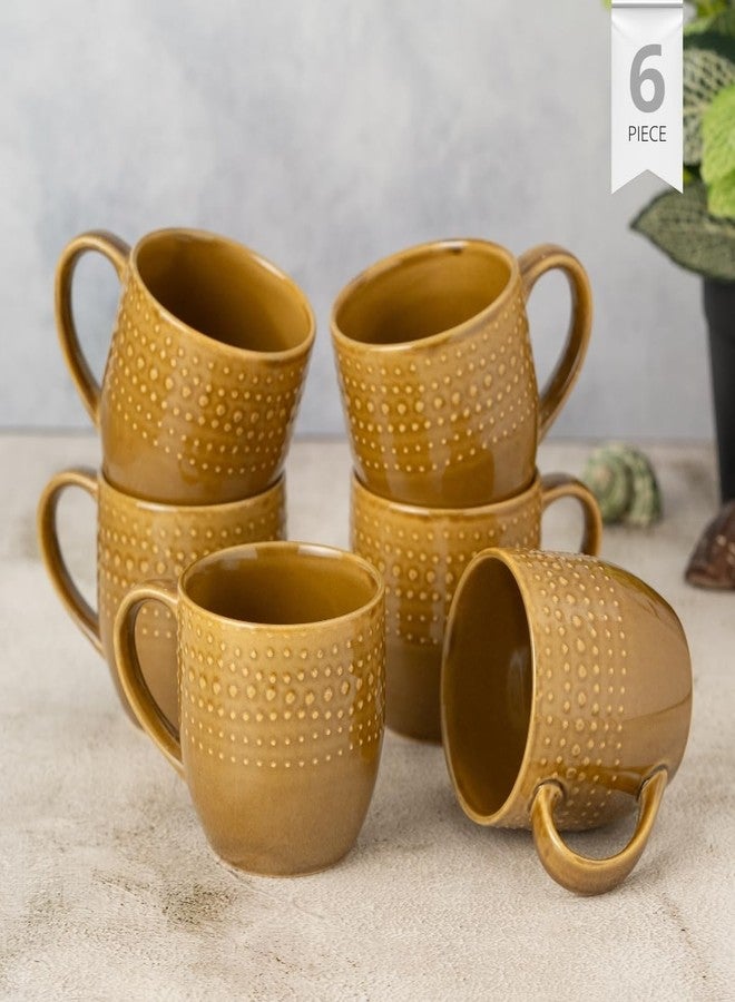 Clay Craft Fine Ceramic Apex Brown Coffee Mug Set of 6, Cups for Tea & Coffee, Mug Set, Gift Set, Elegant Design for Home and Kitchen and Can Be Gifted to Your Loved Ones On Any Occassions - Image 2