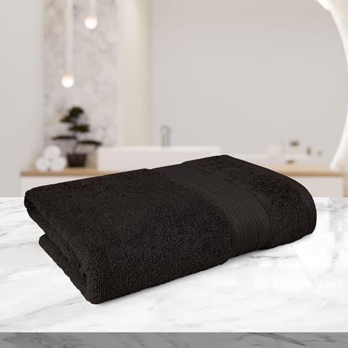 Trident Soft Comfort Air Rich 100% Cotton Towels for Bath, 500 GSM Large Size Bathroom Towels for Men/Women, 1 Piece Bath Towel (69cm x 137cm), Black - Image 5