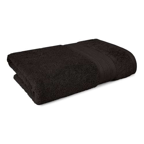 Trident Soft Comfort Air Rich 100% Cotton Towels for Bath, 500 GSM Large Size Bathroom Towels for Men/Women, 1 Piece Bath Towel (69cm x 137cm), Black - Image 1
