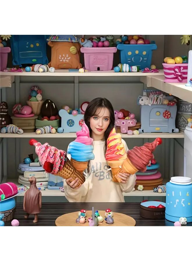 Chocolate Ice Cream Plush Doll Realistic Toy Holiday Gift For Kids - Image 5