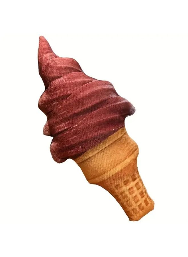 Chocolate Ice Cream Plush Doll Realistic Toy Holiday Gift For Kids - Image 1